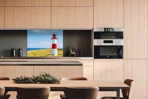 DIMEX | Dibond doska za kuchynskú linku | DBW-08060-119 Maják na pláži | 80 x 60 cm
