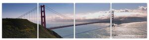 Golden Gate Bridge - moderné obrazy (Obraz 160x40cm)