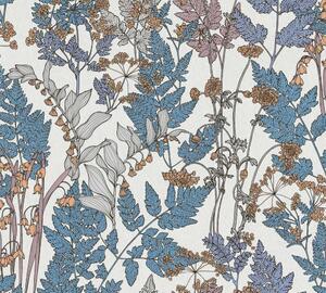 A.S. Création | Vliesová tapeta na stenu AP Floral Impression 37751-7 | 0,53 x 10,05 m | viacfarebná, modrá, biela