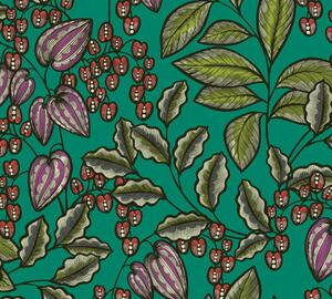 A.S. Création | Vliesová tapeta na stenu AP Floral Impression 37754-7 | 0,53 x 10,05 m | zelená, červená, fialová, čierna