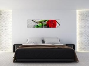 Ruža červená - obraz (Obraz 160x40cm)