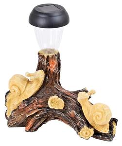 Solárna lampa do záhrady slimáci na pni 22cm