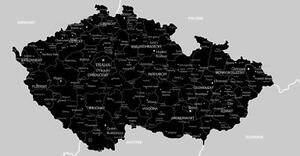 Obraz moderná čierno-šedá mapa Česka - 100x50