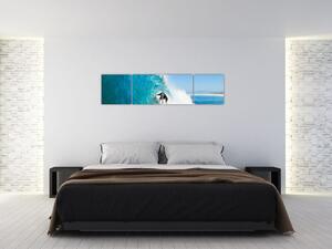 Surfer na vlne - moderný obraz (Obraz 160x40cm)