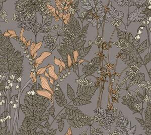 A.S. Création | Vliesová tapeta na stenu AP Floral Impression 37751-9 | 0,53 x 10,05 m | viacfarebná, béžová, šedá