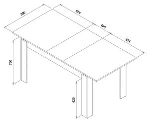 Jedálenský stôl ERNIE ST06 dub evoke