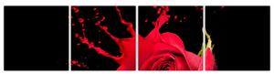 Abstraktný obraz ruža - obraz (Obraz 160x40cm)