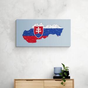 Obraz mapa Slovenska so štátnym znakom - 100x50