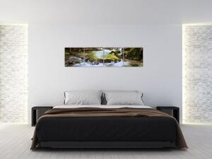 Rieka v lese - obraz (Obraz 160x40cm)