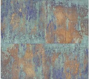 A.S. Création | Vliesová tapeta na stenu Neue Bude 36118-1 | 0,53 x 10,05 m | modrá, metalická, hnedá