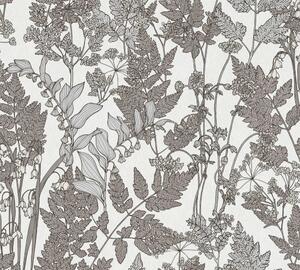A.S. Création | Vliesová tapeta na stenu AP Floral Impression 37752-1 | 0,53 x 10,05 m | biela, hnedá, šedá
