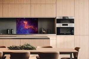 DIMEX | Dibond doska za kuchynskú linku | DBW-08060-236 Farebná galaxia | 80 x 60 cm