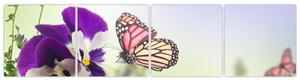 Abstraktný obraz motýľov (Obraz 160x40cm)