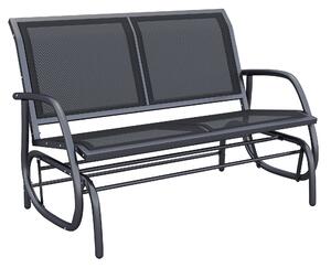 OUTSUNNY Dvojmiestna záhradná hojdacia lavica 120 x 70 x 88 cm čierna