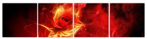 Oheň - abstraktný obraz (Obraz 160x40cm)