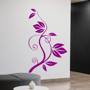Veselá Stena Samolepka na stenu Ťahajúca sa kvetina Farba: fialová, Veľkosť: 60 x 37 cm