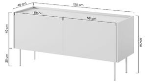 TV stolík Desin 120 cm - olivová / dub nagano