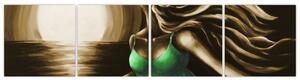 Obraz ženy v zelenom (Obraz 160x40cm)