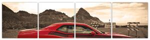Červené auto - obraz (Obraz 160x40cm)