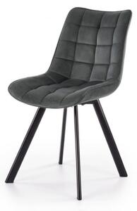 Jedálenská stolička ORLEN VELUR - tmavo šedá