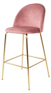 Barová stolička LOESONNI ružová/zlatá