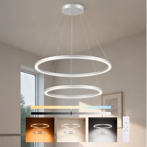 Brilagi-LED Stmievateľný luster na lane PORTOFINO LED/98W/230V priemer 80 cm strieborný + diaľkové ovládanie