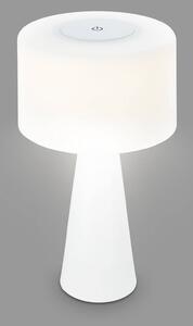 Stolová LED lampa Halo, na batérie, biela
