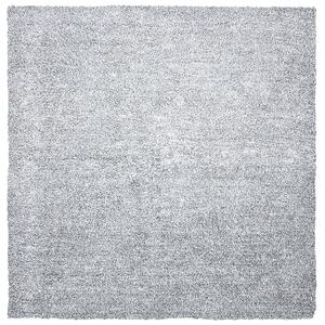 Koberec čierno-biely sivá melanž 200 x 200 cm moderný prešívaný štvorcový koberec s vysokým vlasom