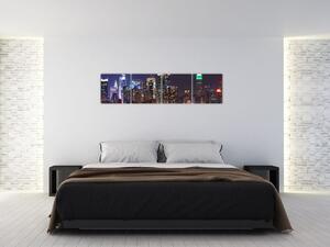 Panoráma nočného mesta, obraz (Obraz 160x40cm)