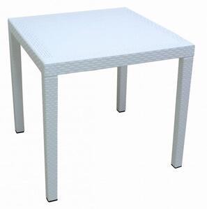 Záhradný stôl Ratan Lux, 73 x 75,5 x 75,5 cm, biela