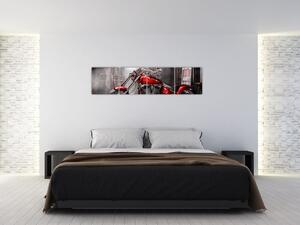 Obraz červené motorky (Obraz 160x40cm)