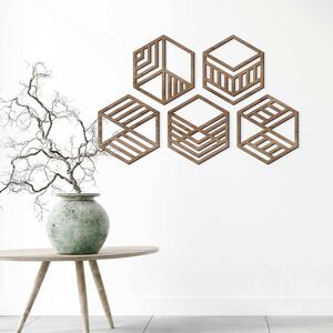 DUBLEZ | Moderná dekorácia na stenu - Hexagóny (5 ks)