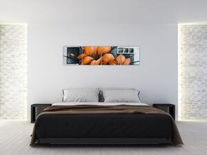 Obraz oranžovej kvety (Obraz 160x40cm)