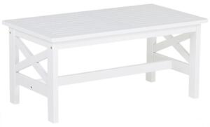 Záhradný konferenčný stolík biele akáciové drevo obdĺžnikové 100 x 55 cm, odolné voči poveternostným vplyvom, moderný škandinávsky