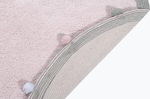 Ružový detský okrúhly koberec Bubbly 120 cm