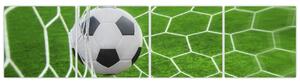 Futbalová lopta v sieti - obraz (Obraz 160x40cm)