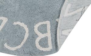 Modrý okrúhly detský koberec ABCeda 150cm