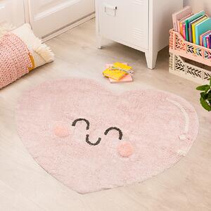 Ružový koberec do detskej izby Srdiečko 90x105