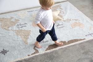 Vintage koberec do detskej izby Mapa Oceán 140x200