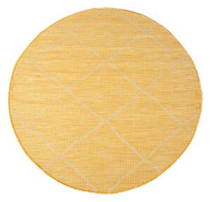 Dekorstudio Šnúrkový okrúhly koberec PALM 3075 - žltý Priemer koberca: 200cm