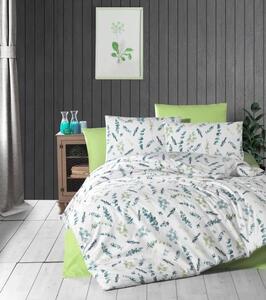 Kvalitex Klasické posteľné flanelové obliečky 140x200, 70x90cm VETVIČKA zelená