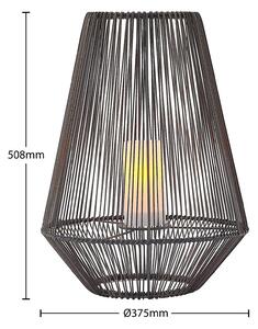 Lindby Kaati solárna LED lucerna vzhľad ratan 37cm