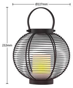Lindby Mairuna solárna LED lucerna čierna, 22,7 cm
