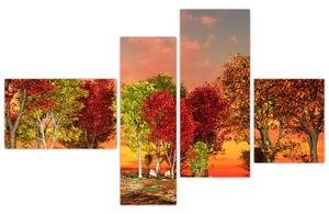 Obraz prírody - farebné stromy (Obraz 110x70cm)