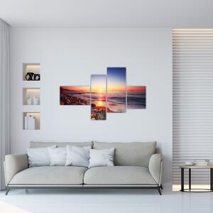Moderný obraz - západ slnka nad morom (Obraz 110x70cm)