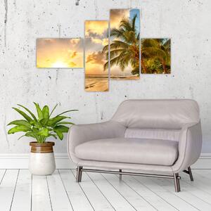 Obraz palmy na piesočnatej pláži (Obraz 110x70cm)
