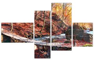 Obraz mosta - jesenné cesta lesom (Obraz 110x70cm)