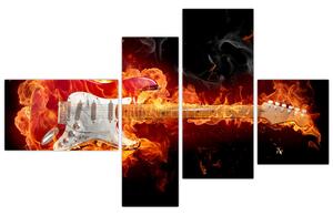 Obraz - gitara v ohni (Obraz 110x70cm)