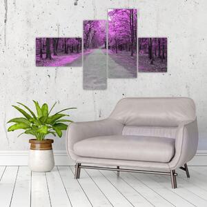 Moderný obraz - fialový les (Obraz 110x70cm)