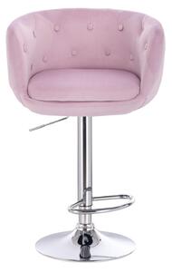 LuxuryForm Barová stolička MONTANA VELUR na striebornom tanieri - levanduľa